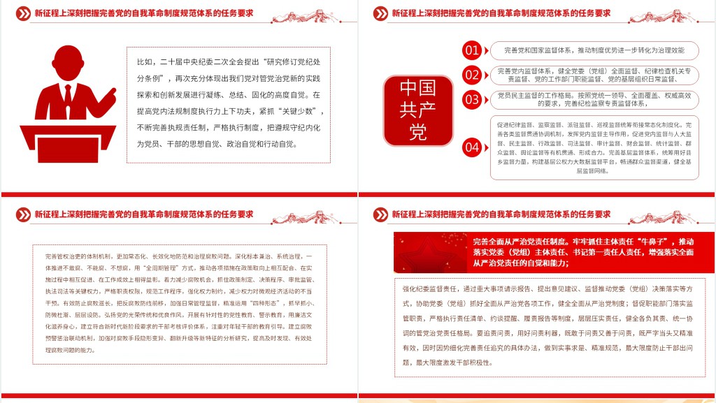 新征程上推动完善党的自我革命制度规范体系PPT党课 新征程上推动完善党的自我革命制度规范体系PPT党课