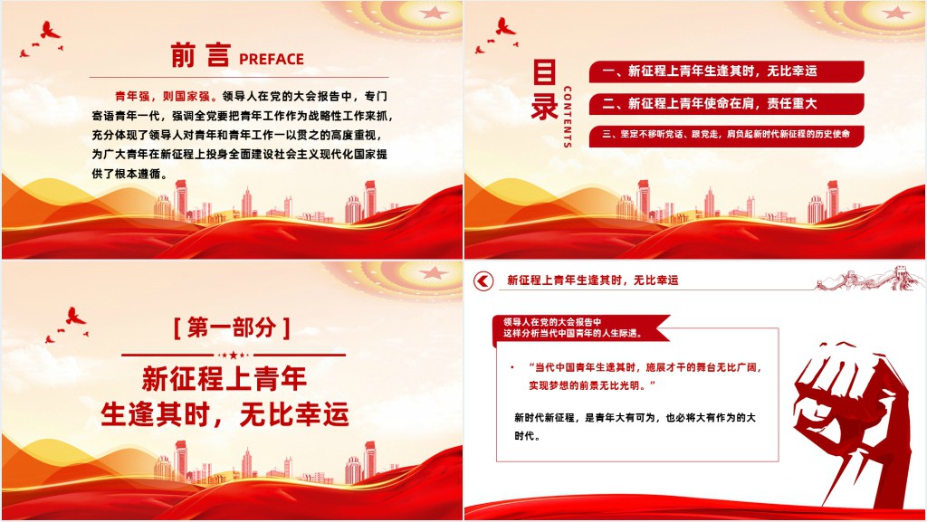 肩负起伟大新征程上的青春使命PPT党课 肩负起伟大新征程上的青春使命PPT党课