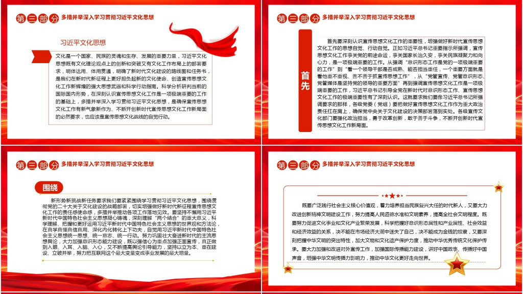 深刻理解把握、深入学习贯彻习近平文化思想PPT党课 深刻理解把握、深入学习贯彻习近平文化思想PPT党课