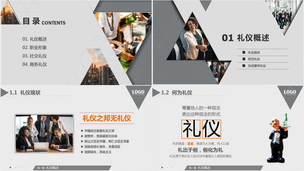商务礼仪培训课程内容PPT模板 商务礼仪培训课程内容PPT模板