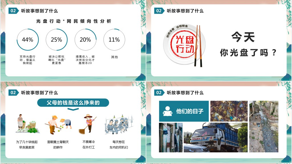 介绍光盘行动故事PPT模板 介绍光盘行动故事PPT模板