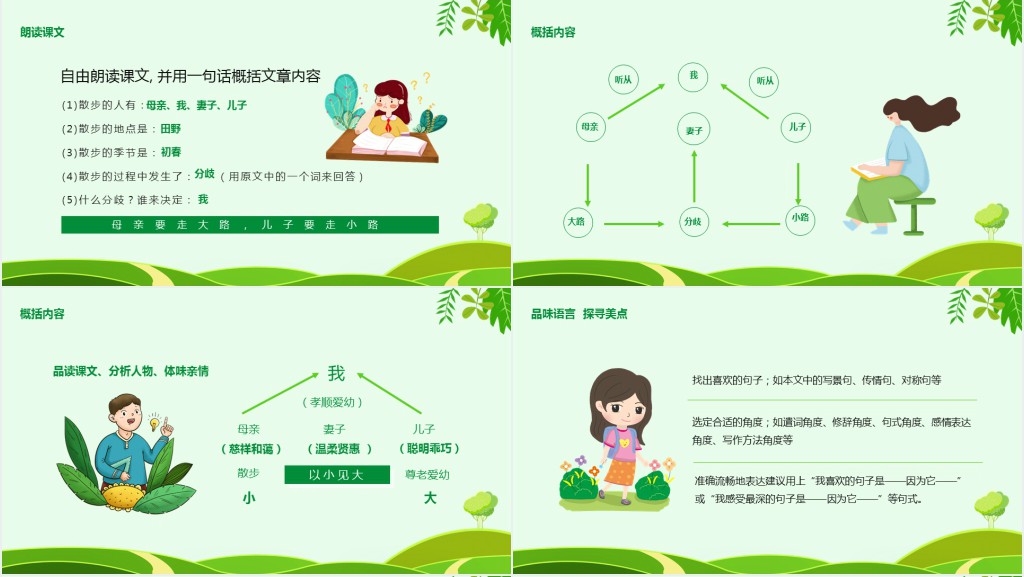 七年级语文上册散步课文教案PPT课件 七年级语文上册散步课文教案PPT课件