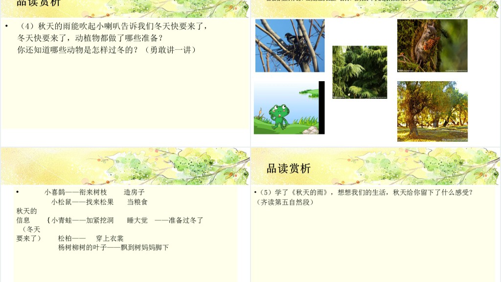 秋天的雨课文教案PPT课件 秋天的雨课文教案PPT课件
