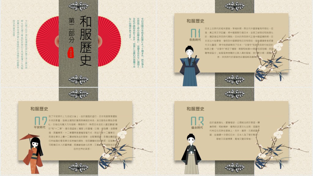 日本传统和服文化介绍PPT模板 日本传统和服文化介绍PPT模板