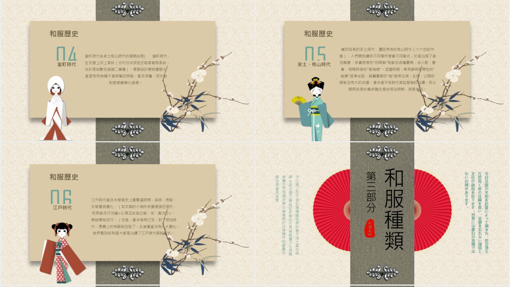 日本传统和服文化介绍PPT模板 日本传统和服文化介绍PPT模板