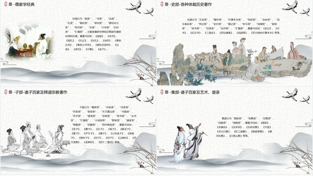 古风大气水墨中国风弘扬国学经典传承中国文化通用课件PPT模板
