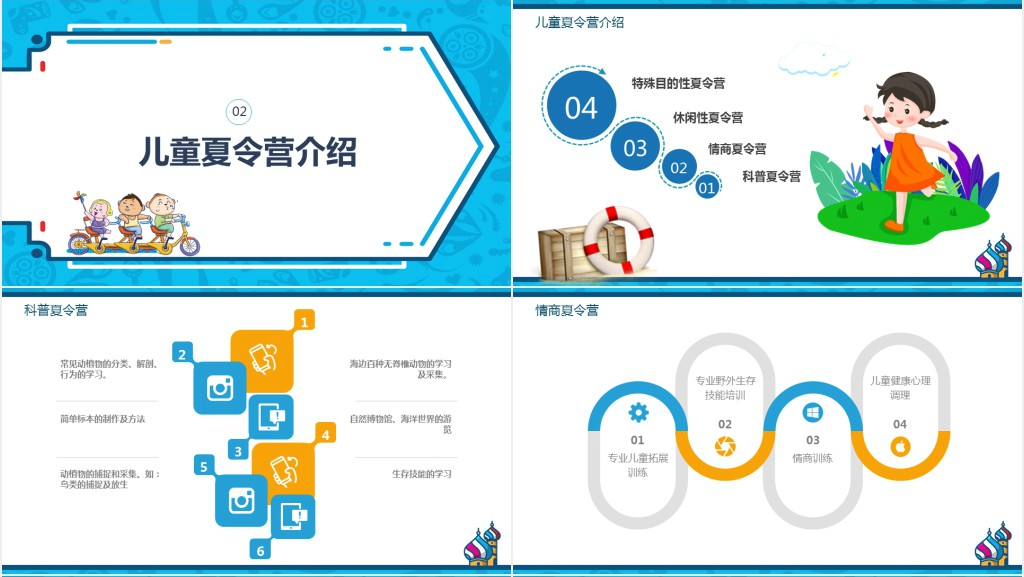 儿童暑期夏令营活动PPT模板 儿童暑期夏令营活动PPT模板