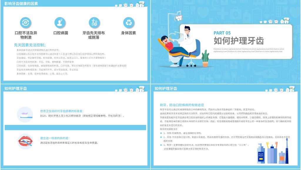 2024全国爱牙日主题PPT模板 2024全国爱牙日主题PPT模板