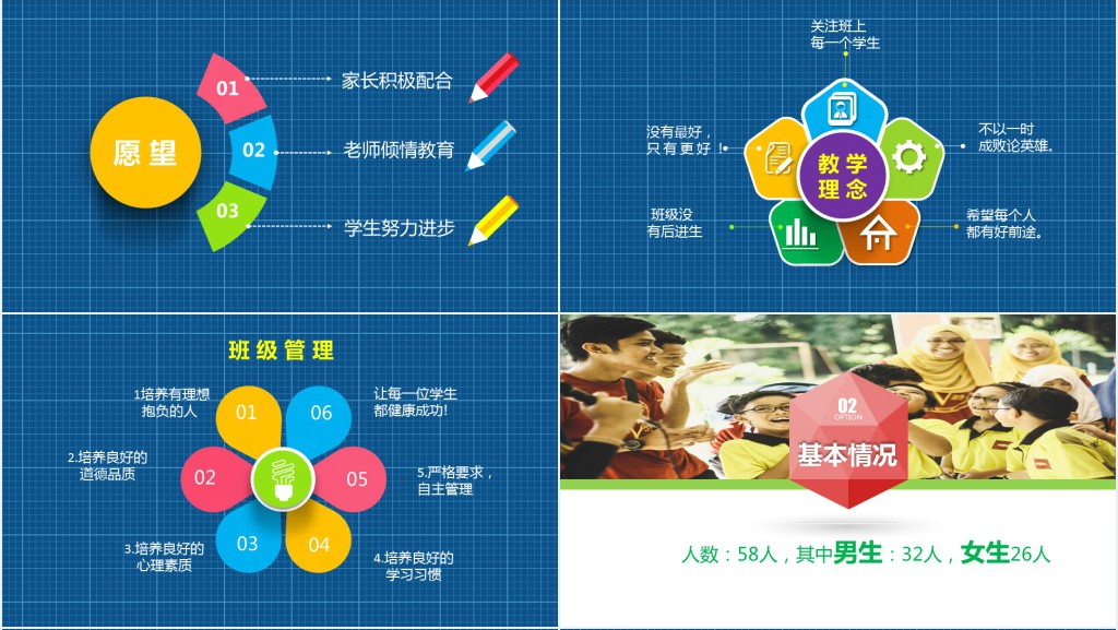 卡通风小学四年级期中家长会PPT模板 卡通风小学四年级期中家长会PPT模板