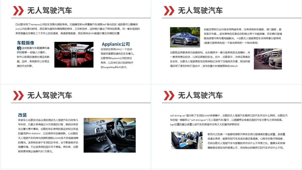 无人驾驶汽车科技水平的发展迎来无人驾驶时代动态PPT