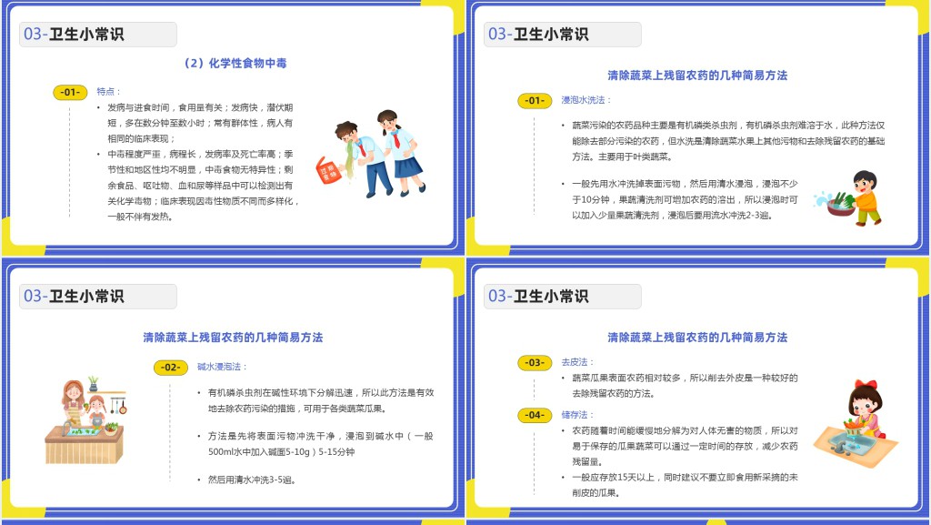 蓝色卡通风世界卫生纪念日知识介绍PPT模板