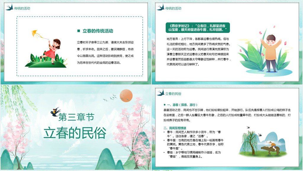 立春节气的由来与民俗PPT模板 立春节气的由来与民俗PPT模板
