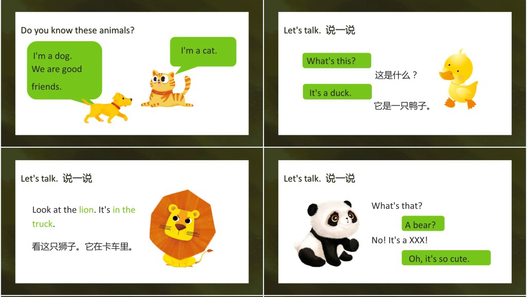 We love animals教案PPT课件