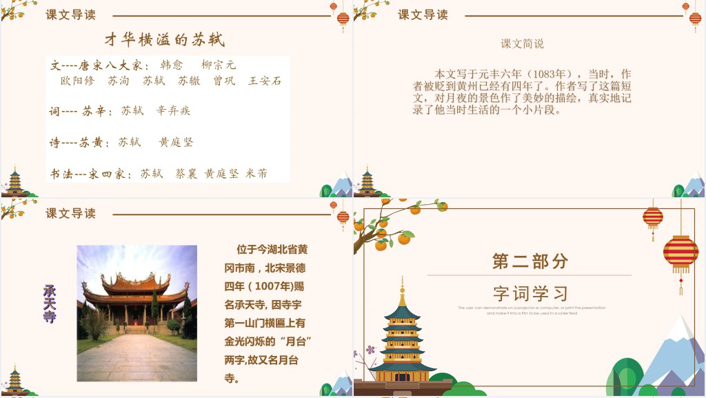人教版八年级语文记承天诗夜游PPT课件 人教版八年级语文记承天诗夜游PPT课件