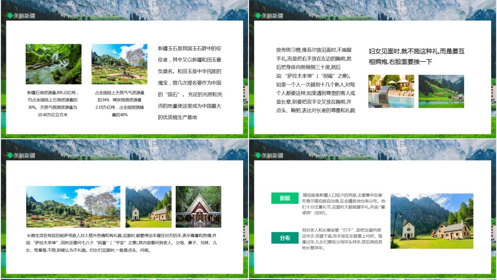 新疆美丽风景PPT模板 新疆美丽风景PPT模板