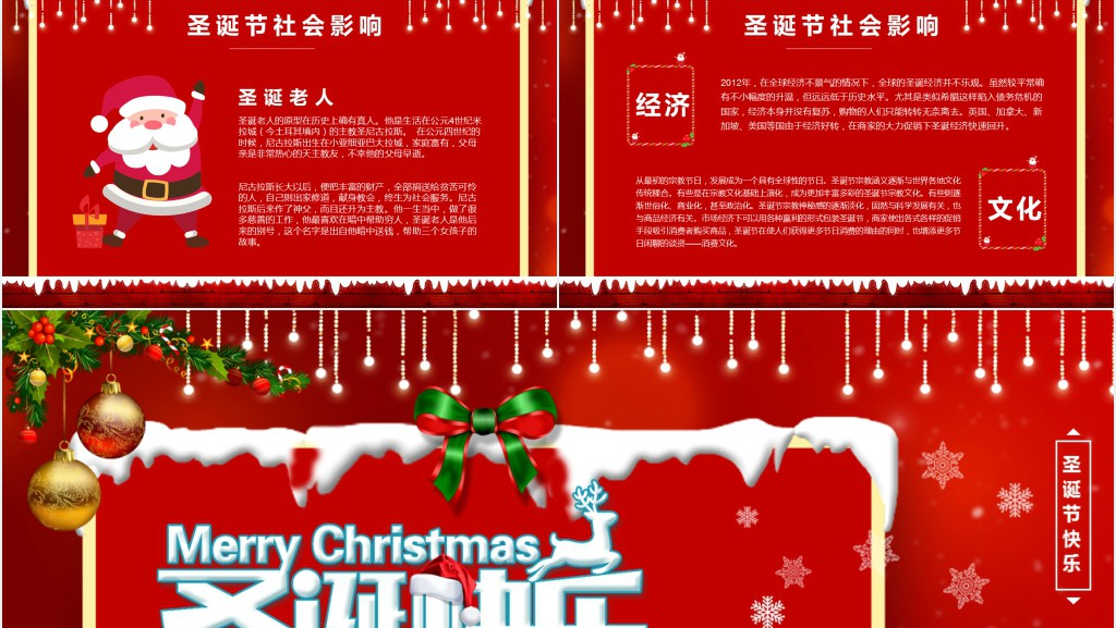 班级圣诞节主题班会PPT模板 班级圣诞节主题班会PPT模板