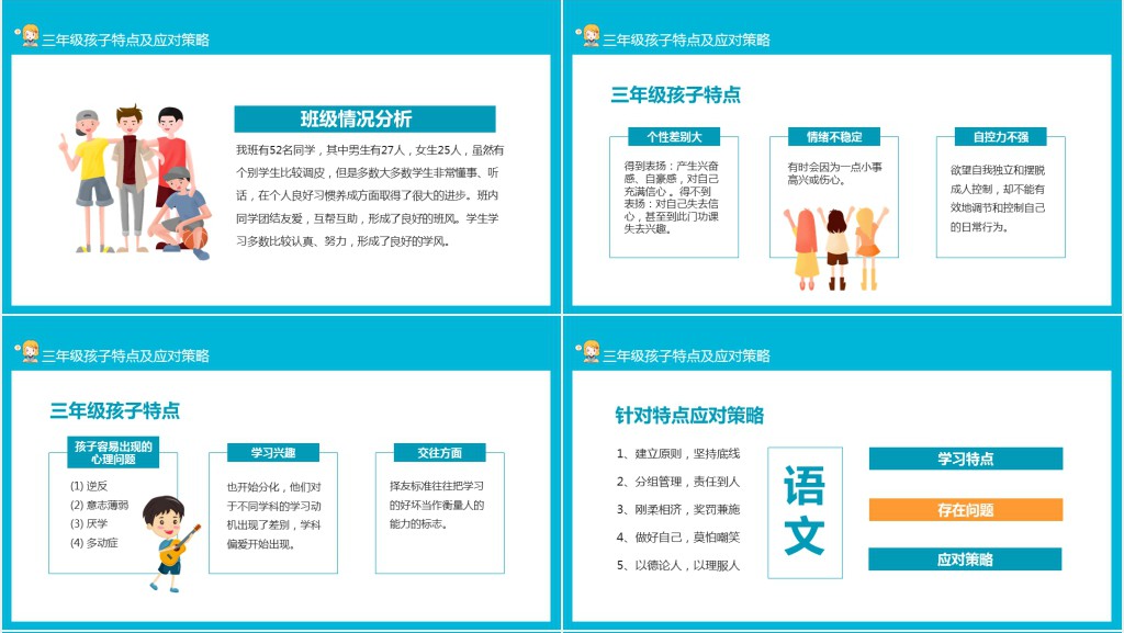 小学三年级语文老师家长会发言稿PPT模板 小学三年级语文老师家长会发言稿PPT模板