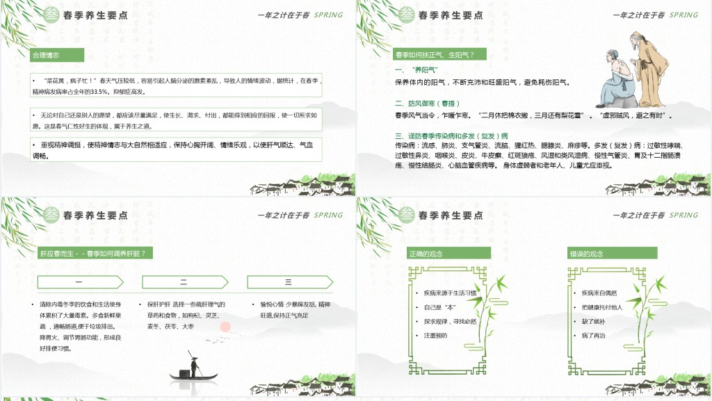 春季养生知识分享PPT模板 春季养生知识分享PPT模板