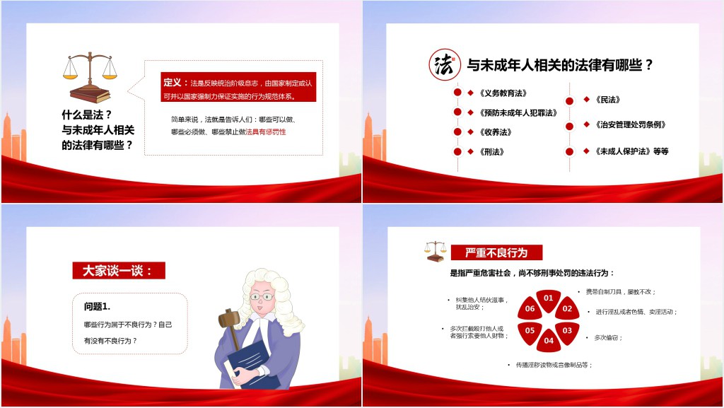 未成年法律宣传讲座微课PPT课件