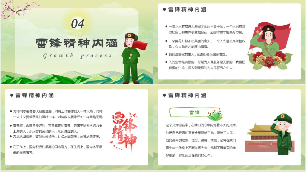 学雷锋日学习雷锋好榜样PPT模板 学雷锋日学习雷锋好榜样PPT模板