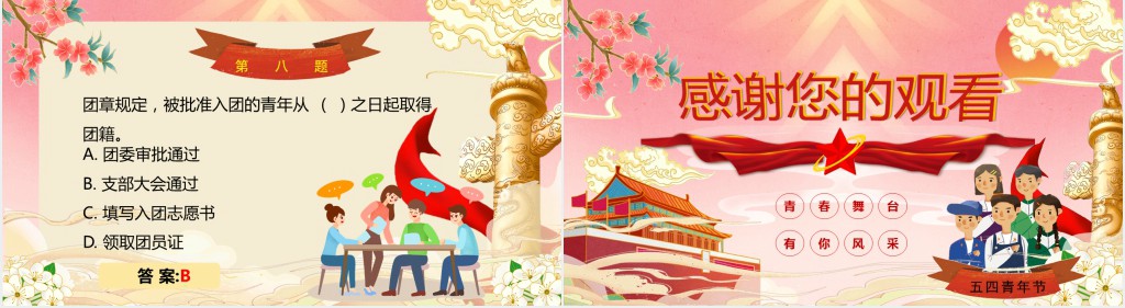 五四青年节趣味知识竞赛PPT模板 五四青年节趣味知识竞赛PPT模板