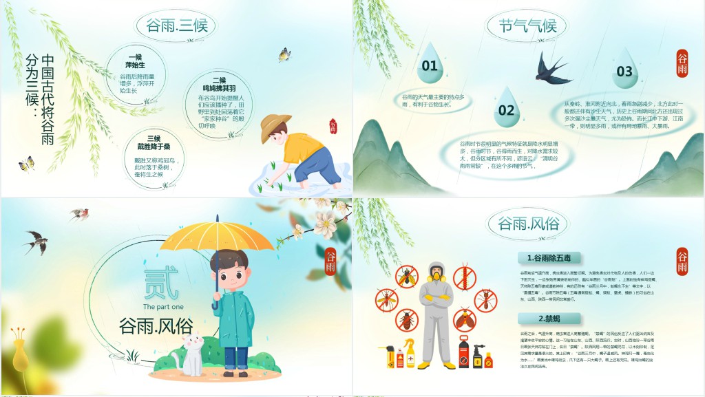 谷雨的传统美食和习俗PPT模板 谷雨的传统美食和习俗PPT模板