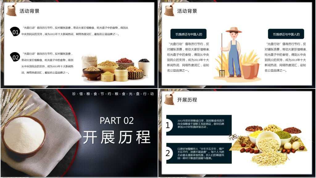 开展光盘行动活动总结PPT模板 开展光盘行动活动总结PPT模板