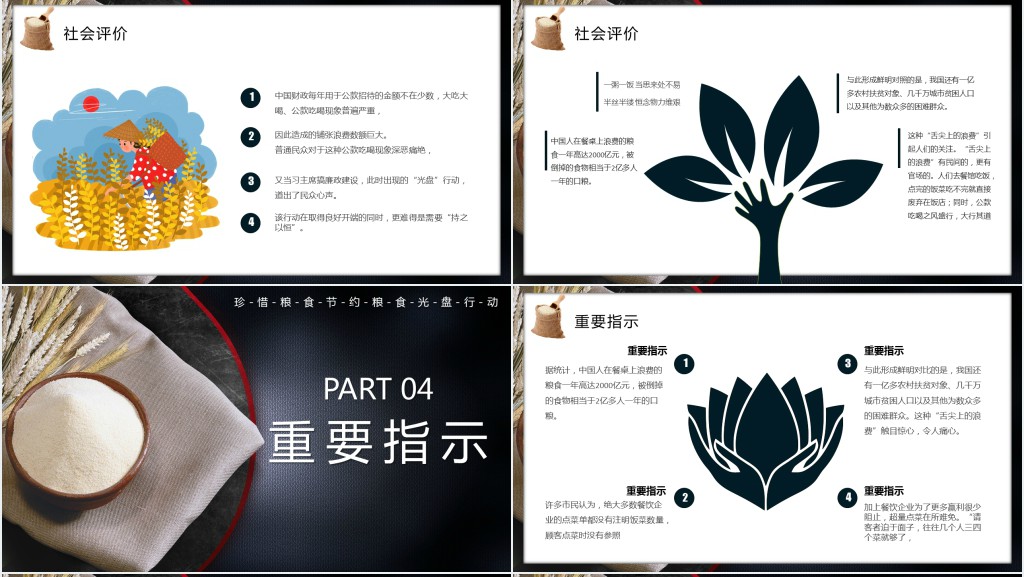 开展光盘行动活动总结PPT模板 开展光盘行动活动总结PPT模板