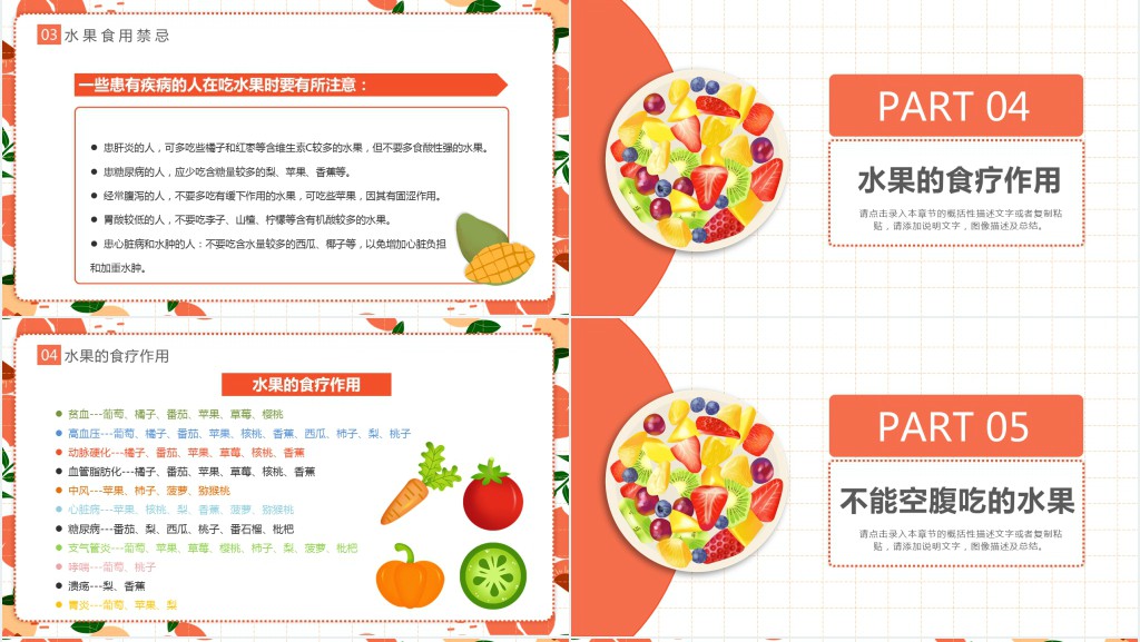 卡通简约风水果知识知多少培训课件PPT模板