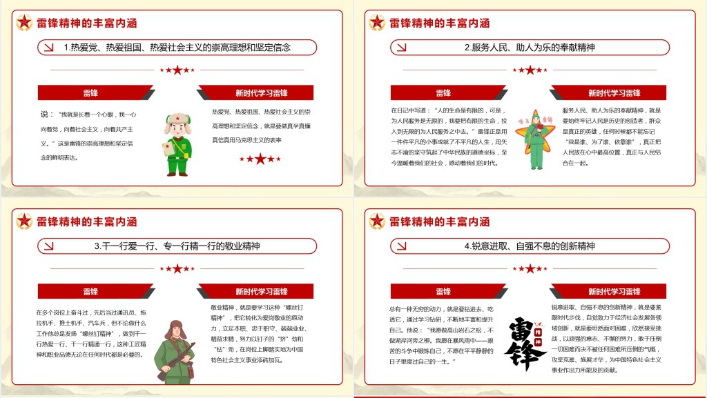 新时代如何学习和弘扬雷锋精神PPT模板 新时代如何学习和弘扬雷锋精神PPT模板
