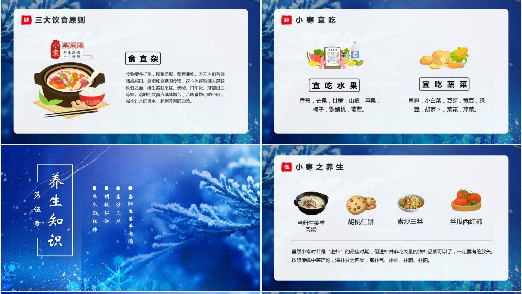 小寒节气注意防寒保暖PPT模版 小寒节气注意防寒保暖PPT模版