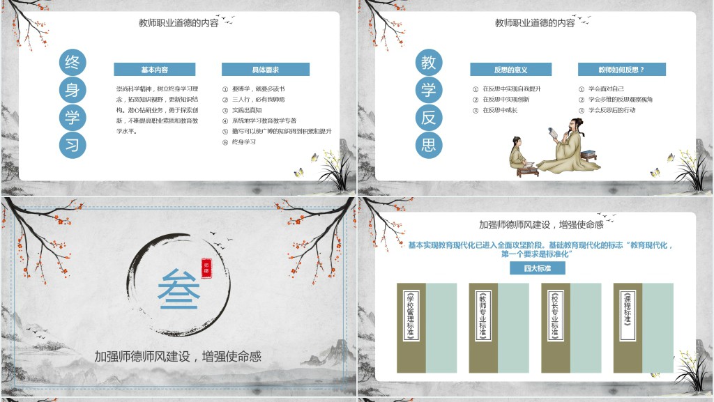 四有好老师学习培训PPT模板 四有好老师学习培训PPT模板