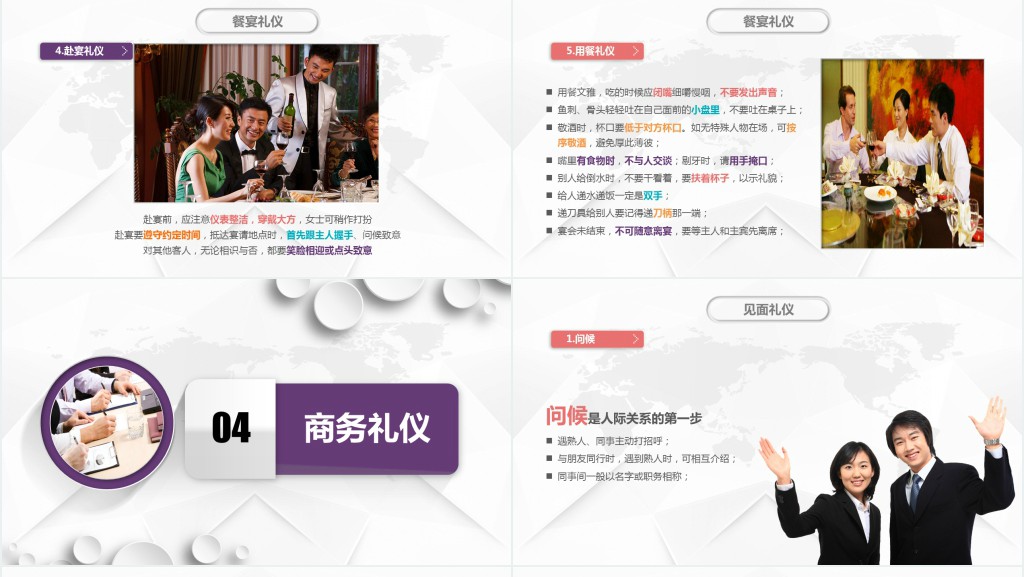 企业员工商务礼仪仪表仪态PPT模板 企业员工商务礼仪仪表仪态PPT模板