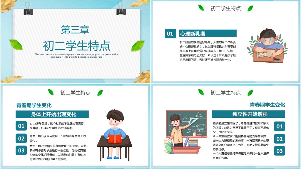 初二期中考试后家长会主题PPT模板