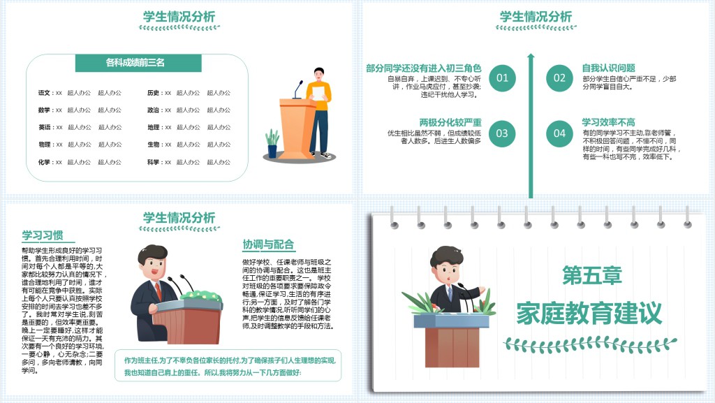 小清新九年级学生家长会PPT模板 小清新九年级学生家长会PPT模板