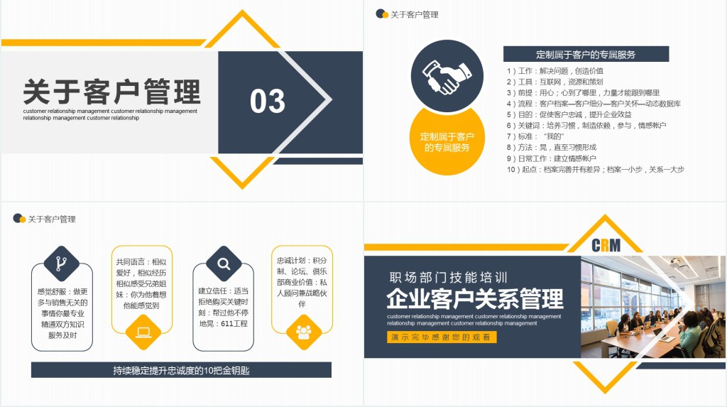 职场部门技能培训企业客户关系管理动态PPT模板