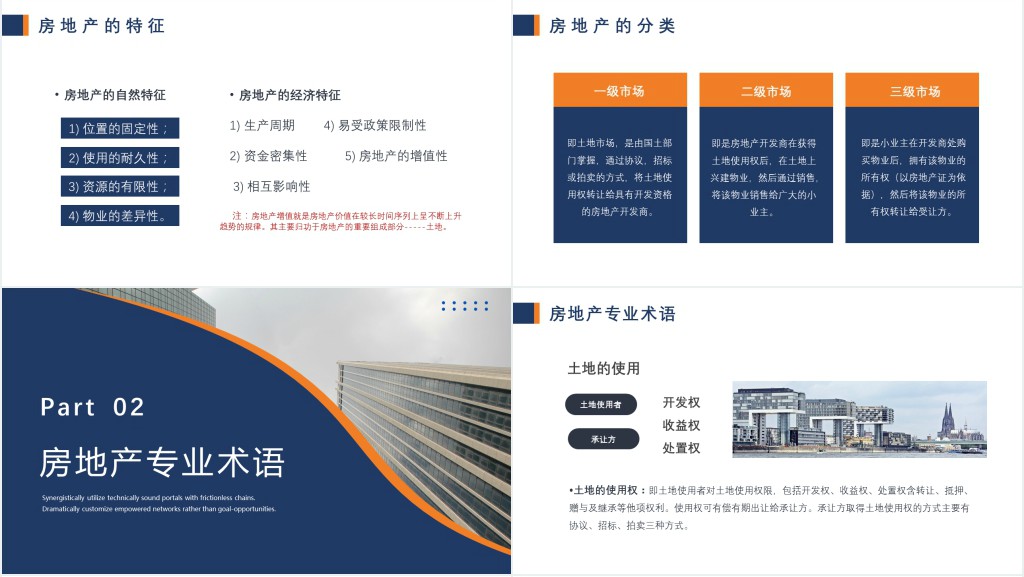 简约商务风地产行业房地产基础知识培训PPT模板