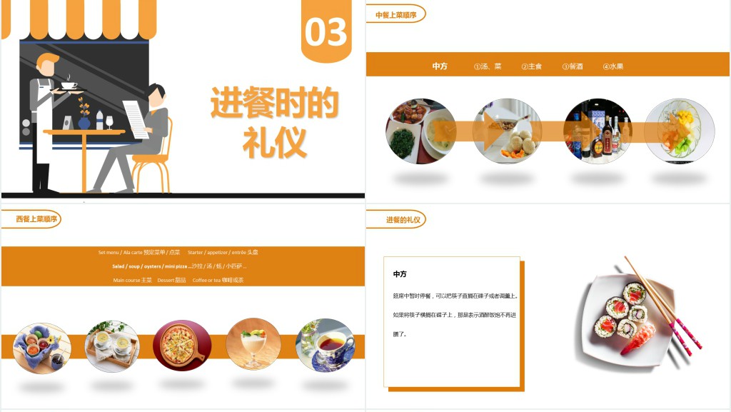 餐桌座次礼仪培训PPT模板 餐桌座次礼仪培训PPT模板