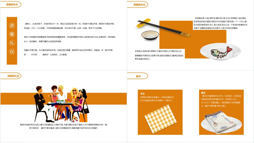 餐桌座次礼仪培训PPT模板 餐桌座次礼仪培训PPT模板