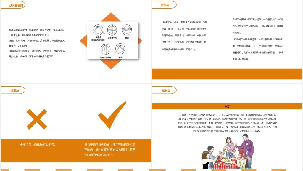餐桌座次礼仪培训PPT模板 餐桌座次礼仪培训PPT模板