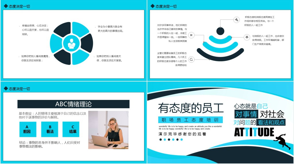 有态度的员工职场员工态度培训动态PPT模板