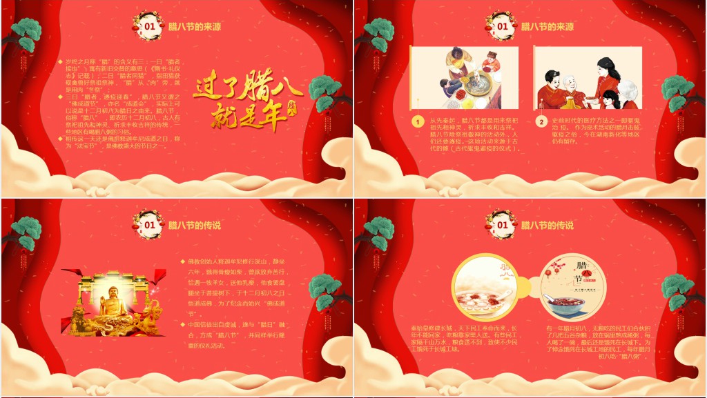 中国腊八节的习俗及来源PPT模板 中国腊八节的习俗及来源PPT模板