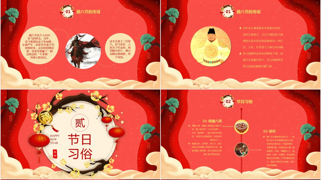 中国腊八节的习俗及来源PPT模板 中国腊八节的习俗及来源PPT模板