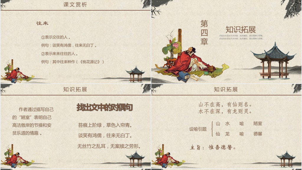 陋室铭刘禹锡介绍PPT模板 陋室铭刘禹锡介绍PPT模板