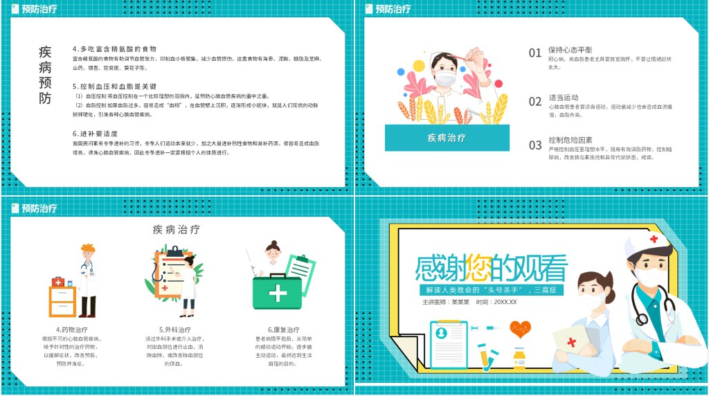 孟菲斯风医疗知识讲座动态PPT模板