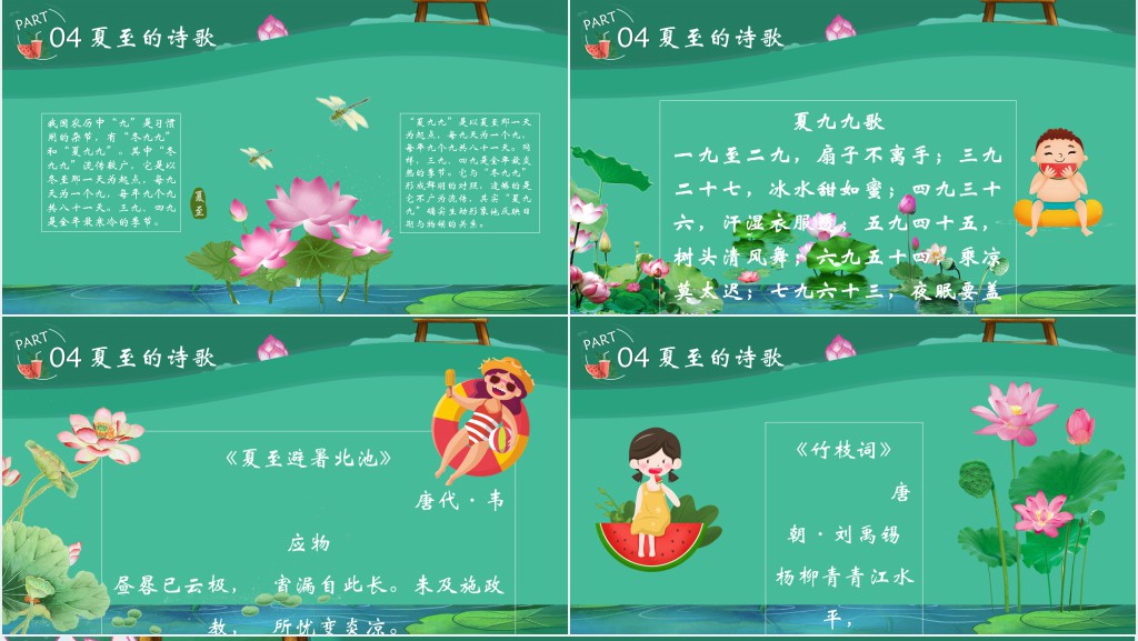 夏至的来历和习俗介绍PPT模板 夏至的来历和习俗介绍PPT模板