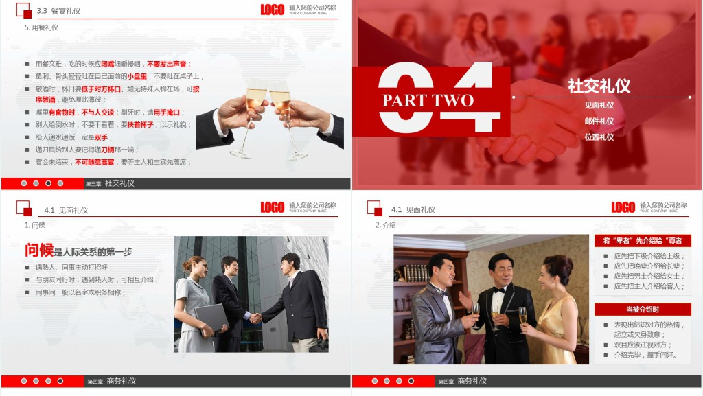 员工入职商务礼仪培训内容PPT模板 员工入职商务礼仪培训内容PPT模板