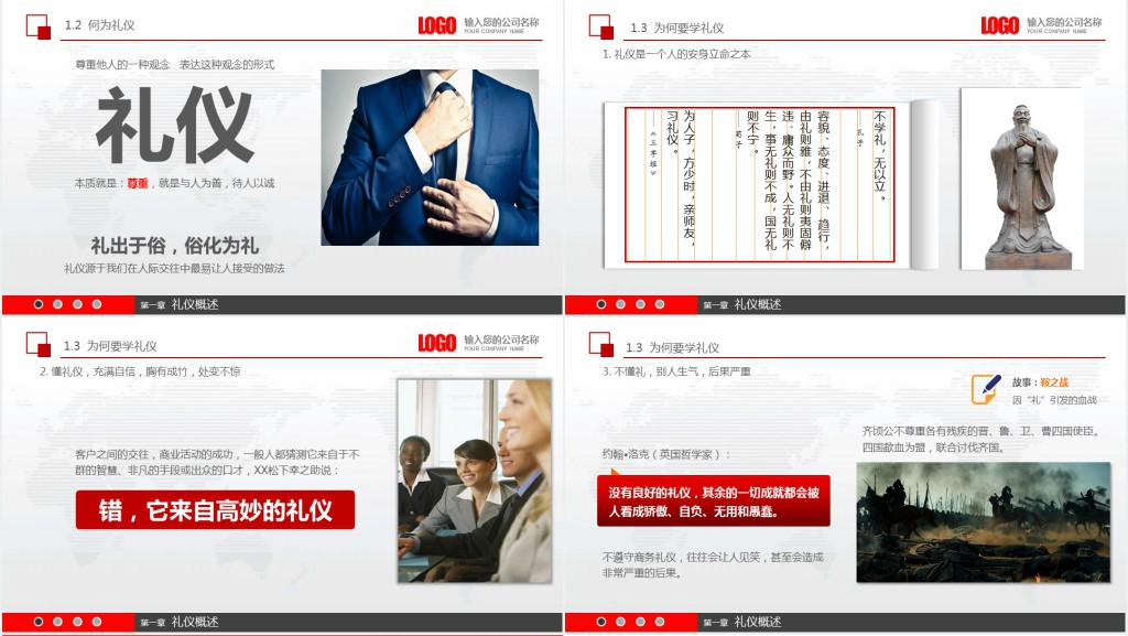 员工入职商务礼仪培训内容PPT模板 员工入职商务礼仪培训内容PPT模板