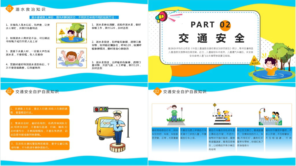 快乐暑假安全不放假PPT模板 快乐暑假安全不放假PPT模板