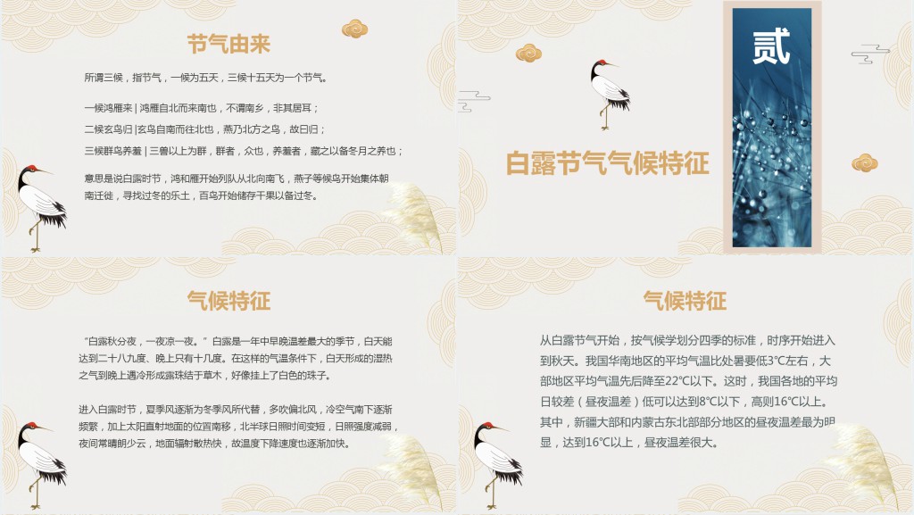 介绍节气白露的风俗PPT模板 介绍节气白露的风俗PPT模板